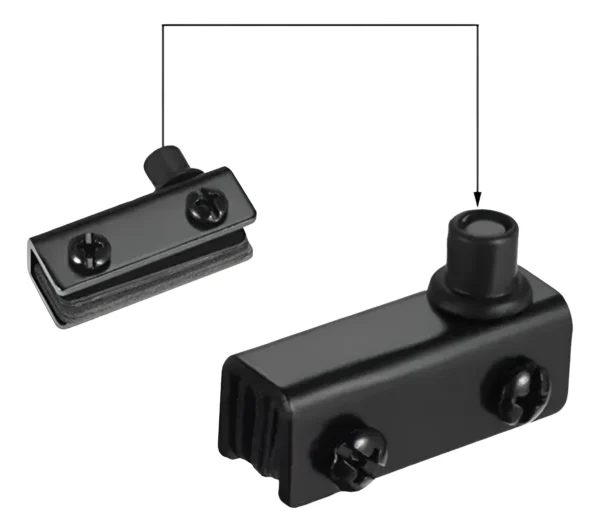 Bisagra de Pivote Negra para Puerta de Vidrio (5–8 mm - Imagen 4