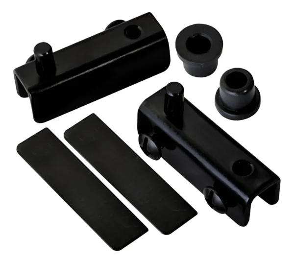 Bisagra de pivote negra para puerta de vidrio de 5 a 8 mm con retén push open – Colombiavid