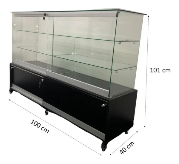 Vitrina Mesón para Teléfonos con Ruedas y Llave - Imagen 2