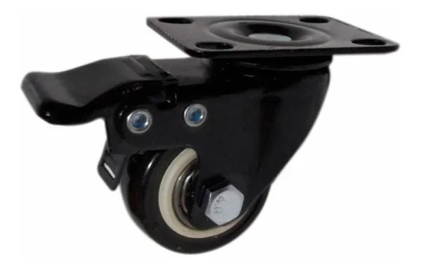 Rueda giratoria de 2 pulgadas para muebles y carros. Soporta 50 kg. Unidad metálica con giro 360°