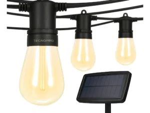 Guirnalda Solar Led 10 Metros Panel Con 10 Ampolletas Led Luce...