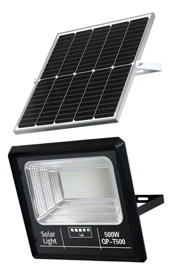 Foco 500ww Reflector Solar Exterior Color Negro Luz Blanca