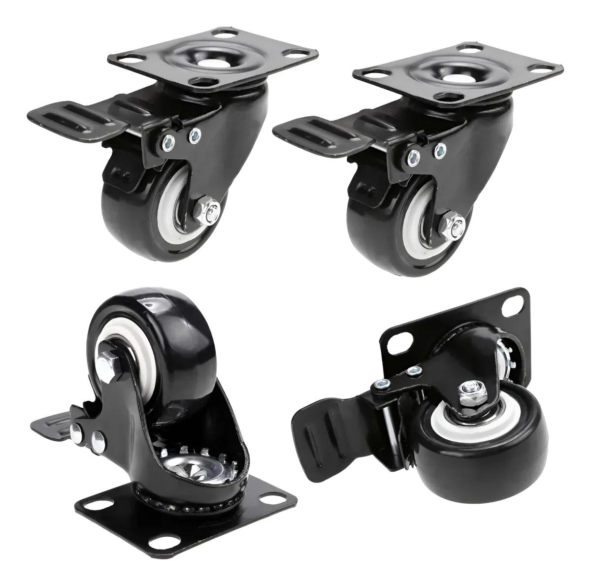 Ruedas Con Freno Para Muebles Carritos Vitrinas Y Camas