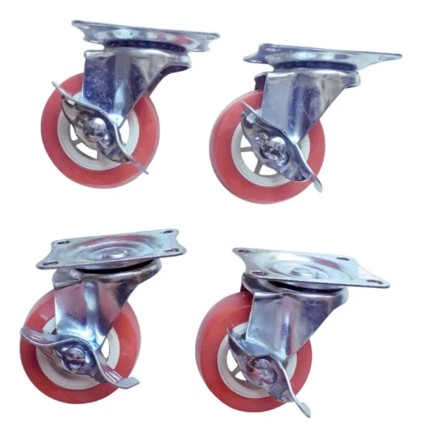 Ruedas 2 Pulgadas Con Freno Para Carritos Vitrinas Y Muebles
