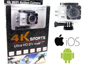 Camara Deportiva 4k I Wifi Sumergible 30mtrs Color Negro
