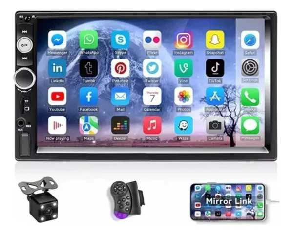 Radio Auto 2 Din Mirror Linkcamara Retrocesocomando